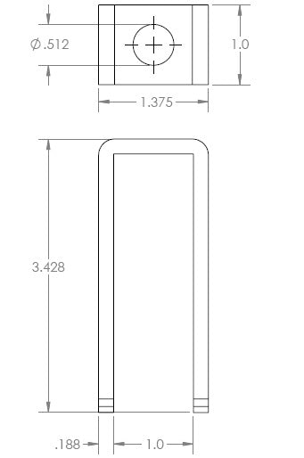 Pulley Bracket - Fits 4” thru 4-1/2” Pulleys. 1” Space x 3/8” Bore