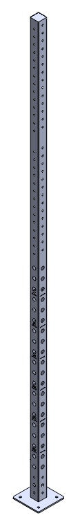 Upright Steel Post 3 x 3 - 11 Gauge - 12' with Machined 1" Holes - Top Cover, Powder Coated