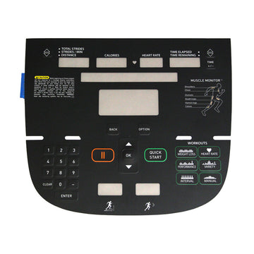 Precor EFX 635/835 Overlay/keypad Assembly