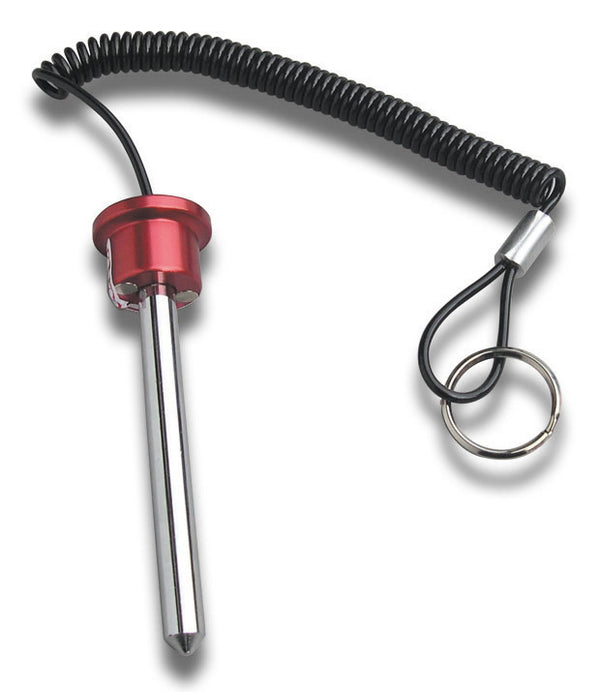 Red Magnetic 3/8” Weight Pin – Aluminum Knob 3-1/4” Length w/ Lanyard