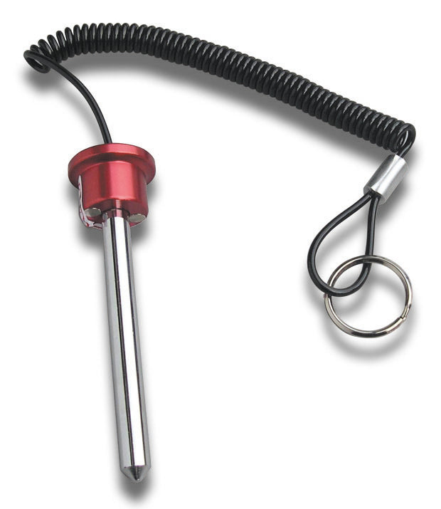 Red Magnetic 3/8” Weight Pin – Aluminum Knob 5-1/2” Length w/ Lanyard