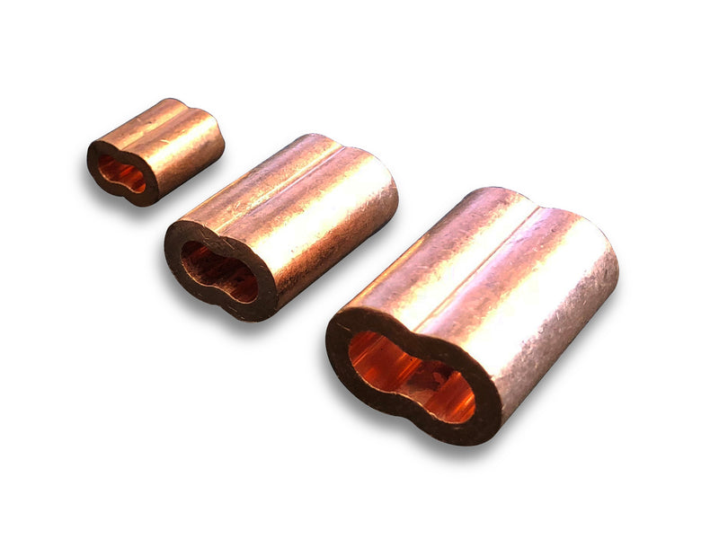 Oval Sleeve Copper - 1/4" Cable