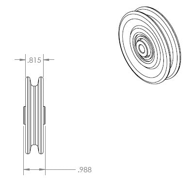 Pulley – Aluminum 3.5 inch – 3/8”  Bore 1 inch Hub