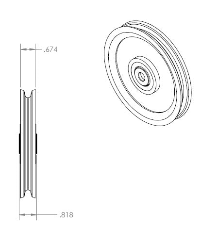 Pulley - 5” x 3/4” x 3/8” Bore