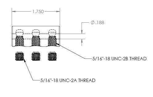 Retainer w/ 3 Set Screws - 3/16" Cable