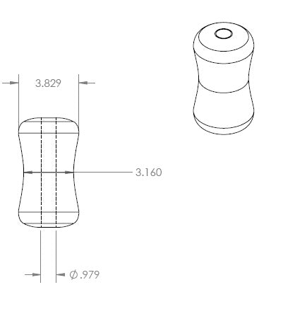 PU Foam Pad - Concave. 7-1/4”L. x 3-7/8” O.D. x 24mm I.D. Fits 1”