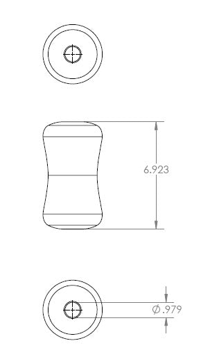 PU Foam Pad - Concave. 7-1/4”L. x 3-7/8” O.D. x 24mm I.D. Fits 1”