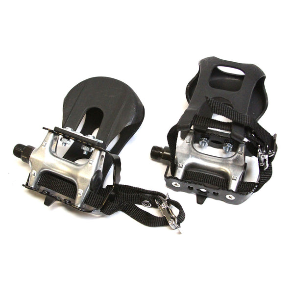 Pedal with Toe Clip and Strap - Fits most Spinners  9/16”-PAIR