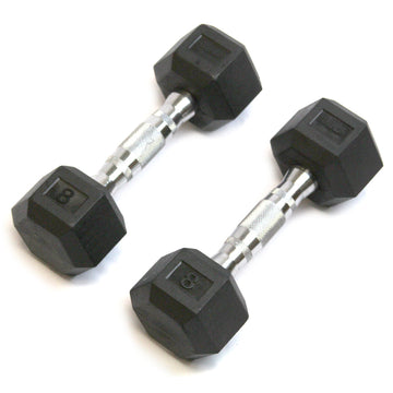 GymPak Rubber Hex Dumbbell - 8 LB - CushBell (Pair)