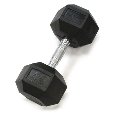 GymPak Rubber Hex Dumbbell - 45 LB - CushBell