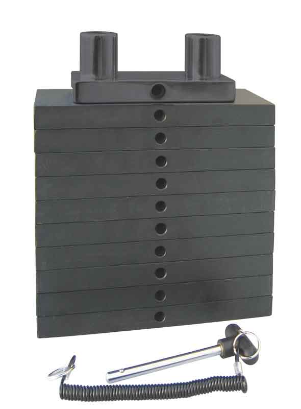 Black Composite Weight Stack - 100LB - 10LB Increment